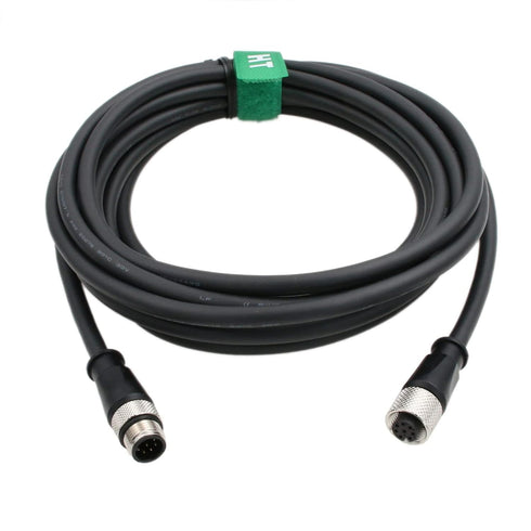 M12 A Coded 8 Pin Female to 8 Pin Male Cable for Cognex in-Sight Remote Head Camera, 1M