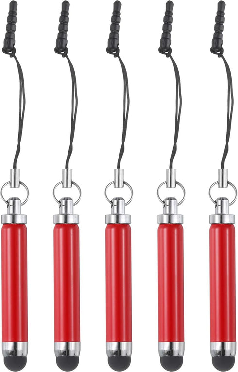 MECCANIXITY 5pcs Metallic Stylus Pen, Retractable Aluminum Alloy Mini Capacitive for All Touch Screen Devices