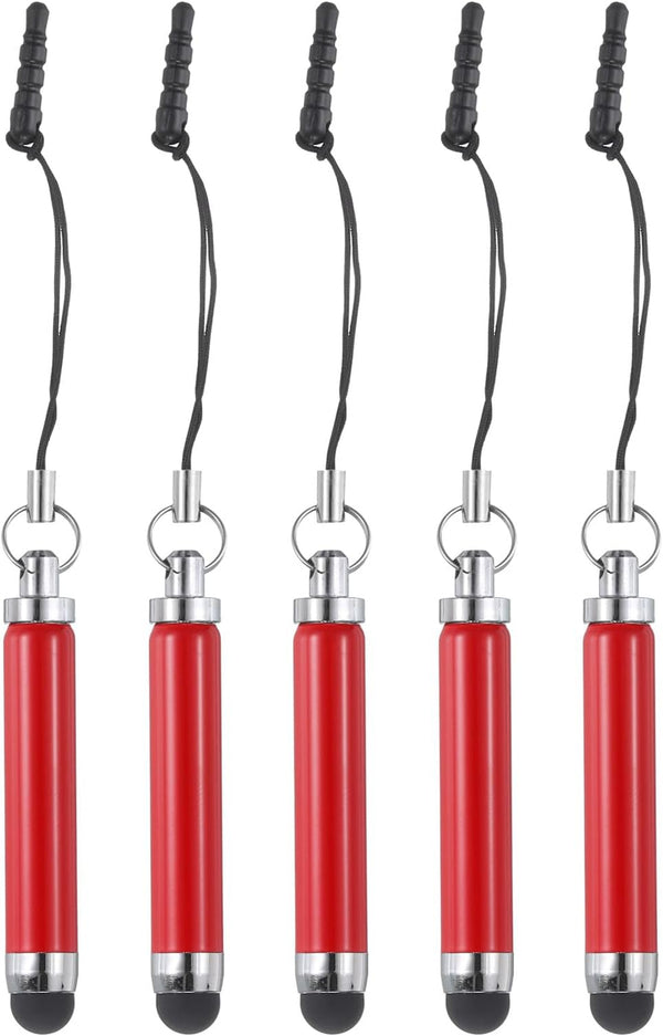 MECCANIXITY 5pcs Metallic Stylus Pen, Retractable Aluminum Alloy Mini Capacitive for All Touch Screen Devices