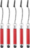 MECCANIXITY 5pcs Metallic Stylus Pen, Retractable Aluminum Alloy Mini Capacitive for All Touch Screen Devices