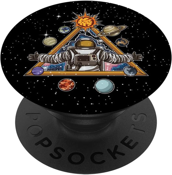 Spiritual Astronaut Meditates In Space, Galaxy PopSockets Adhesive PopGrip