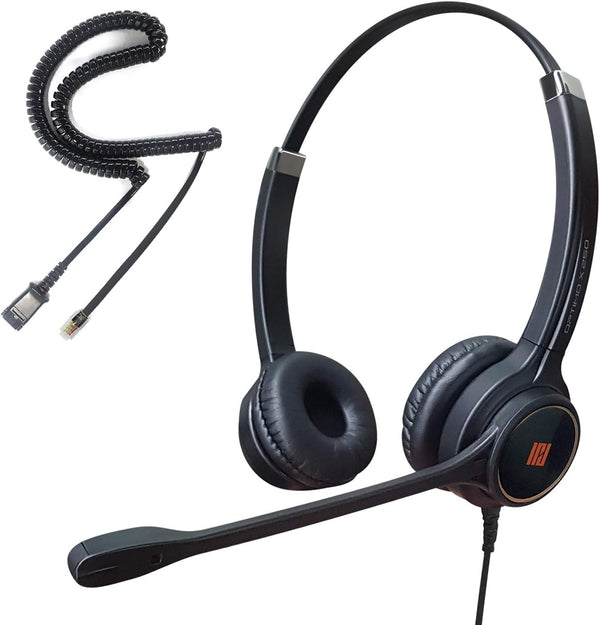 IPD IPH-255 Phone Headset with Noise Cancelling Microphone, Compatible with Cisco Landline Phones