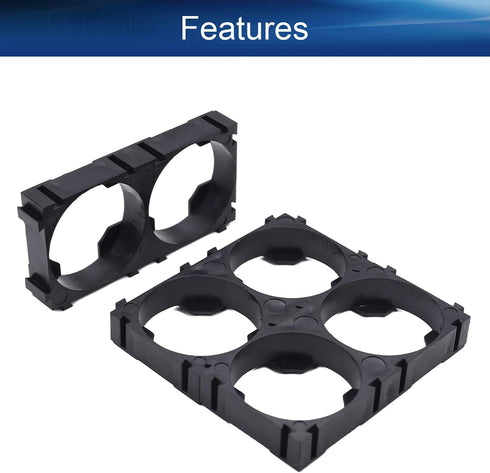 Heyiarbeit 40pcs 2 x Cell 26650 Battery Holder Bracket, Shockproof Plastic Brackets for 26650 Lithium Batteries