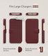LUPA Legacy Compatible for iPhone 13 Pro Max Wallet Case, Slim Durable Card Holder Flip Case, Burgundy