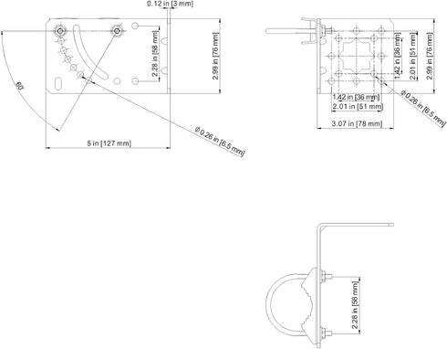 Pole Mount Bracket to Wall Hardware Accessories for Starlink Antenna Pole Holder, Adjustable Angle Mount Kits