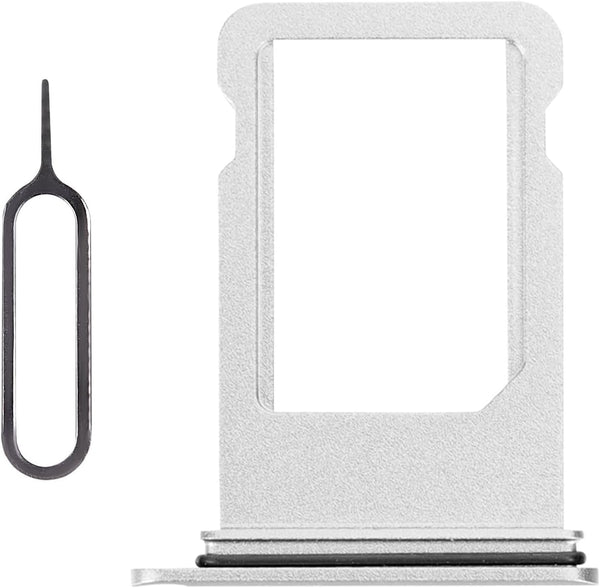 for iPhone 8 Plus Silver SIM Card Slot Replacement with Waterproof Rubber Ring and Card Removal Tool