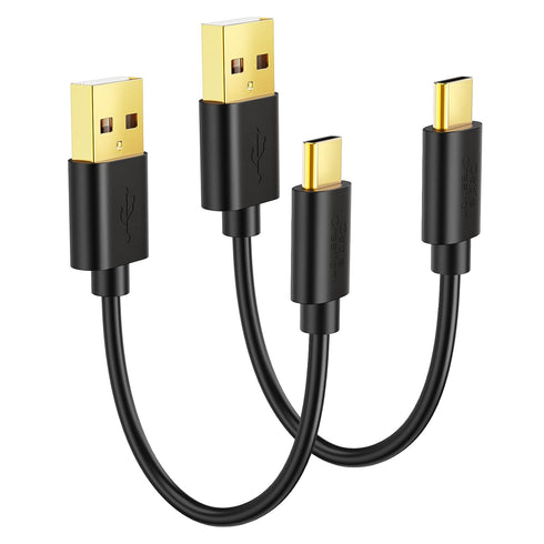 CableCreation 2-Pack Short USB to USB C Cable 6 inch, Fast Charging 3A Type C Cable for Power Bank, Black