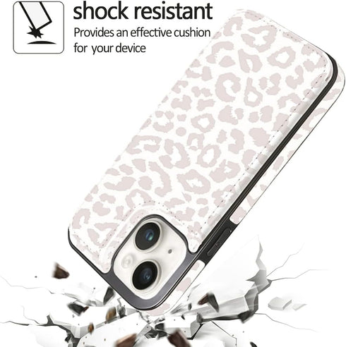uCOLOR Flip Leather Wallet Case Card Holder for iPhone 13 6.1 & iPhone 14 6.1, Kickstand for Women and Girls (Beige