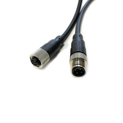 M12 4 Pins Male to Female Connector Cable, A Code Straight Molding Cable for Sensor Electrical PVC Cable 250V 4A