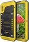 Mitywah Heavy Duty Military Armor Metal Case for iPhone Xs MAX, Waterproof, Shockproof, Dustproof, Rugged, Yellow