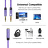 Headset 3.5mm 2 3.5mm and Microphone Splitter Cable for PC, Braided Female to Dual Male Mic Audio Y Splitter Cable Cord