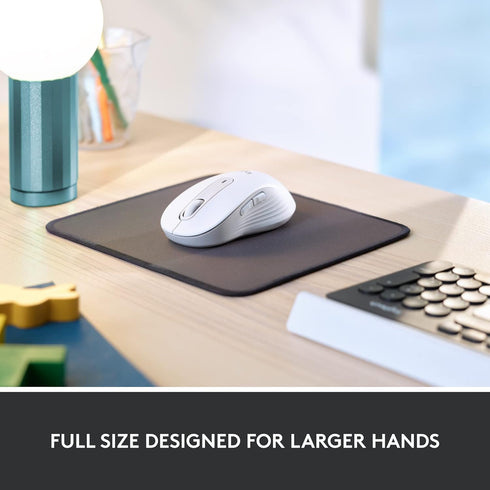 Logitech Signature M650 L Full Size Wireless Mouse, Silent Clicks, Customizable, for PC/Mac/Chromebook
