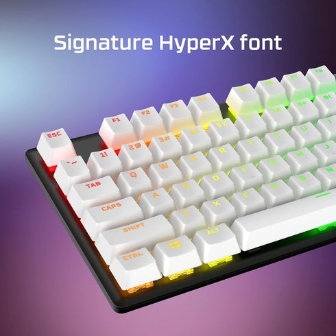 HyperX PBT Keycaps Full Key Set, Double Shot PBT Material, English (US) Layout, 104 Keys - White