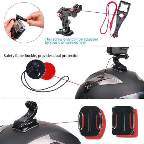 Motorcycle Helmet Chin Mount Kit for GoPro Hero 13 Black, Hero 12/11/10/9/8/7 (2018) and More Action Cameras