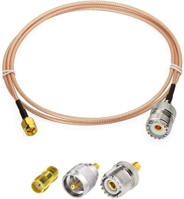 Superbat SMA Male to SO239 RF Coaxial Cable 6 inches + 3pcs Adapter Kit, SMA to UHF Cable for RF Applications