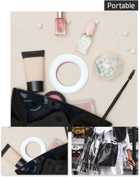 XINBAOHONG 40 Selfie Ring Light Rechargeable Portable Clip-on Selfie Fill Light with LED for Smart Phone Photography