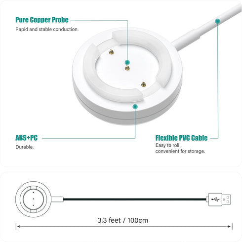 TUSITA Charger Cable Compatible with TOTWOO Bracelet, 2-Pack, 1M