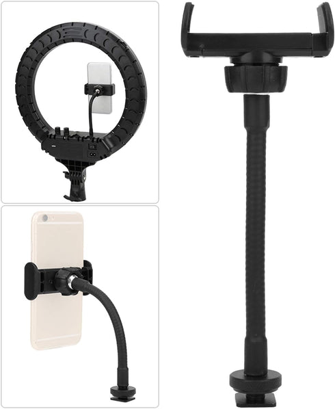 Portable Hose Phone Clip, Smartphone Live Broadcast Clamp Holder, Ring Light Phone Stand for Tripod Replacement