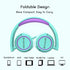 V1 Kids Headphones - Foldable, Wired Stereo, Tangle-Free 3.5mm, Adjustable On-Ear for School, Travel, Tablets (Green)