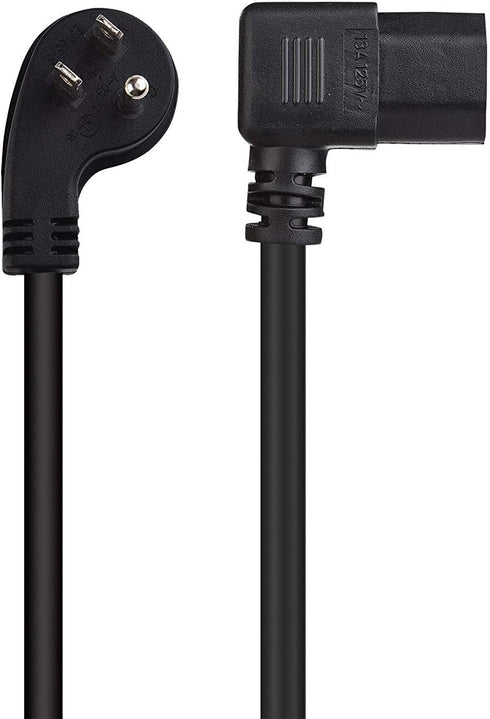 Cable Matters 2-Pack 16 AWG Low Profile Right Angle Power Cord, 6 Feet