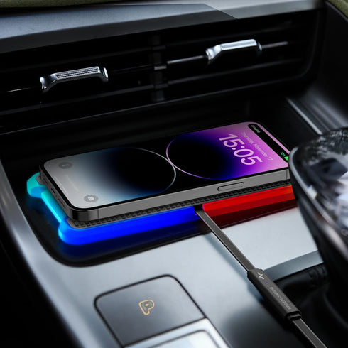 Wireless Charger Fast Wireless Car Charger, Light Up Charging Pad for Car Cell Phone, RGB Cordless Charger for S23/S22,