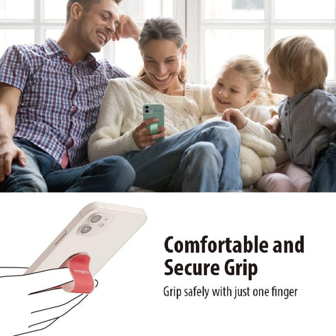 MOMO STICK Flatstick, Cell Phone Finger Grip Strap Holder for Hand, Compatible with Most Smartphones (Tomato)