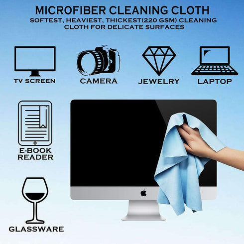 Grehge 15" Lint Free Microfiber Cleaning Cloth Wipes for Camera Lens and Electronic Device Screens