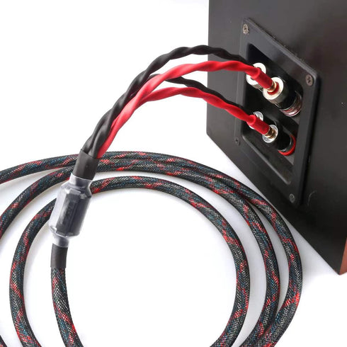 Tertullus 1 Pair Biwire Speaker Cable, 8 Spade Plugs, 4 Gold Plated Banana Plugs, HiFi for Stereo Receiver, 2m/6.56ft