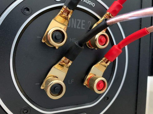 HiFi Speaker Y Spade Connectors, Dual Screw Locking Speaker Cable Plug, Fork Spade Connectors with Allen Wrench, 4PCS