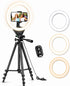 SENSYNE Ring Light with Stand, 50" Phone Tripod for iPhone & Android, LED