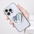 FEZXUNC Compatible with Magsafe Clear Heart Shape Blue Purple Marble Collapsible Mobile Phone Grip Magnetic Stand