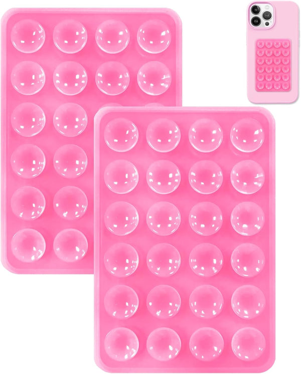 2PCS Silicone Suction Phone Case Mount, Non-Slip Suction Cup Holder for Selfies and Videos, Sticky for Cell Phone