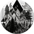 nature wood line art geometric black and white Peak Relief PopSockets Swappable PopGrip