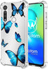 Clear Case for Moto G Power 2020, Cute Soft TPU Shockproof Protective Cover for Girls Women, Blue Butterfly