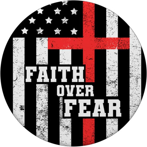 PopSockets Swappable PopGrip, Faith Over Fear Cross Flag Vintage God Jesus Christian Gift