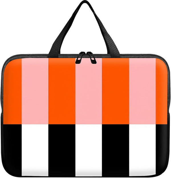 SROJDHFJB Universal Tablet Laptop Sleeve Case 10 inch, Orange Black White Stripes Slim