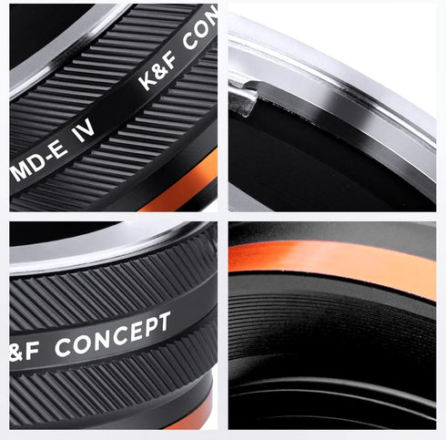 K&F Concept Lens Mount Adapter MD-NEX IV for Minolta Rokkor Lens and Sony E Mount Camera Body