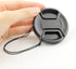 77mm Camera Lens Cap, PCTC Snap-On Center Pinch Front Cover with Strap for Nikon, Canon, Sony