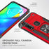 for Moto G Power Case with Screen Protector, Hard Rubber Bumper, Shockproof Tough Rugged with Kickstand (Red)