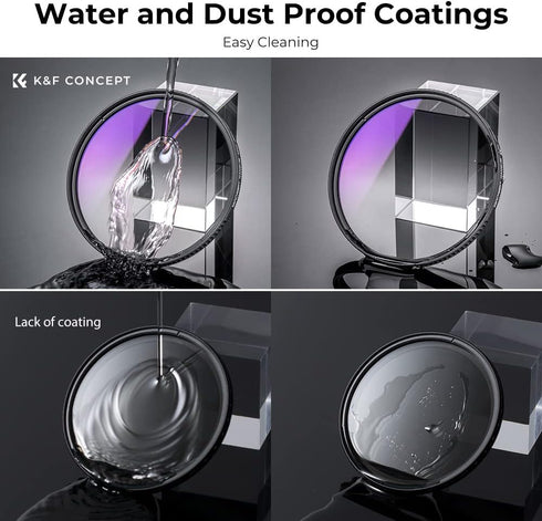 K&F Concept 52mm Soft GND8 (3 Stop) Lens Filter, Soft Graduated Neutral Density Filter with 28 Multi-Layer Coatings