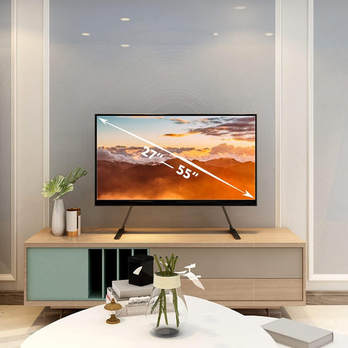 Hemudu 27-55 Inch 800x400 mm, 125 lbs, Universal Table Top TV Stand Base TV Legs with Height Adjustment fits Most LCD