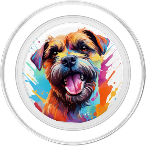 Border Terrier Portrait Colour Artwork PopSockets MagSafe PopGrip for iPhone