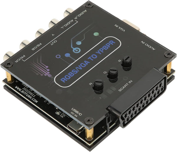 RGBS VGA SCART to YPBPR Component Converter for Genesis, N64, Dreamcast, Supports 480i, 480p, 576i, 720p