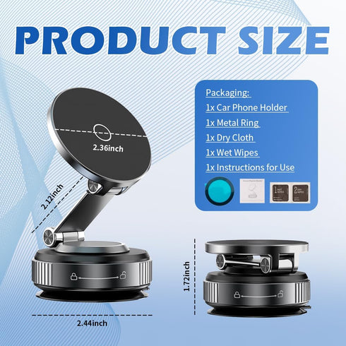 YGDMD 2026 Cups,360 16/15/14/13/12 New Magnetic Car Phone Holder with Vacuum Suction Rotatin Cell Phone Car Mount