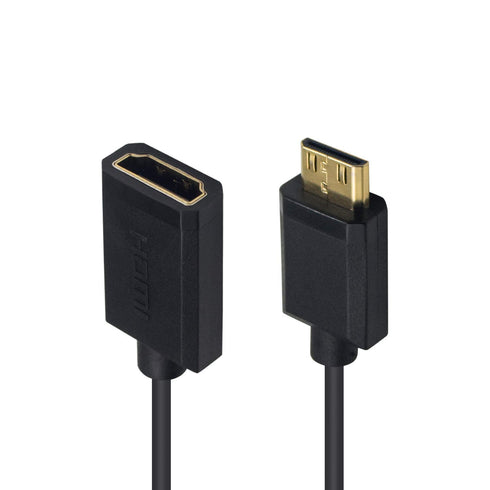 Duttek Mini HDMI to HDMI Cable, 1.8M/6 Feet Coiled Cable, Mini HDMI Male to HDMI Female Adapter, Supports 1080P Full HD