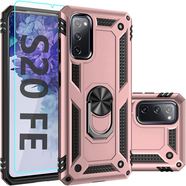 Samsung Galaxy S20 FE Case with Screen Protector, Military Grade 16ft Drop Tested Cover with Magnetic Kickstand