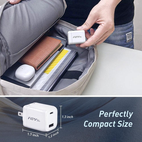 USB C Wall Charger, 30W GaN II Fast Charger Dual Port Block for iPhone 14/13/12/11/Pro Max, Samsung Galaxy S22