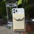 Card Holder for Back of Phone, Adhesive Leather Wallet Stick On Credit Card Holder for Men Women - Gold