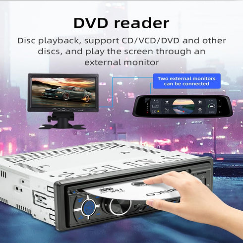 WEPARTICULAR Player,MP3 Single Din Car Stereo CD DVD USB Music Unit Car Radio,Support Bluetooth FM/RDS/USB/AM
