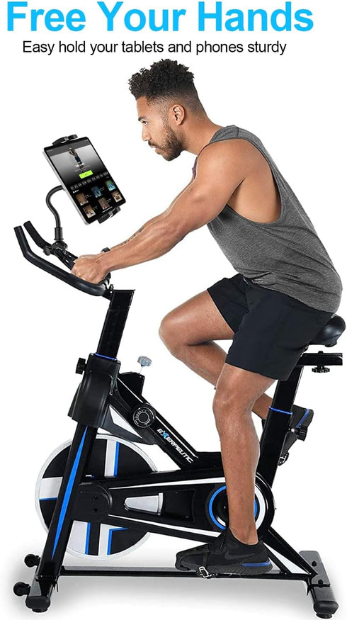 woleyi Gooseneck Spin Bike Tablet Mount, Indoor Exercise Bicycle Tablet Holder for iPad Pro 12.9/Air/Mini